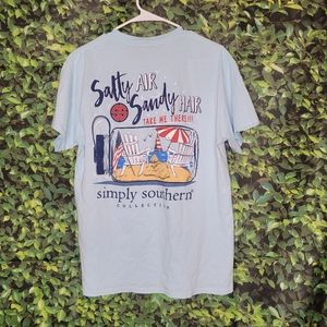 Simply Southern Tshirt Beach Vacation Womens Size Medium Blue
